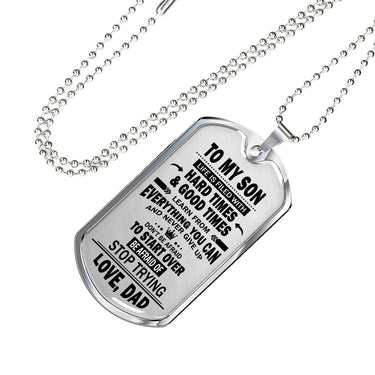 Father Son Heart Necklace Love Dad Birthday Gifts, Christmas Gift Idea for Kids